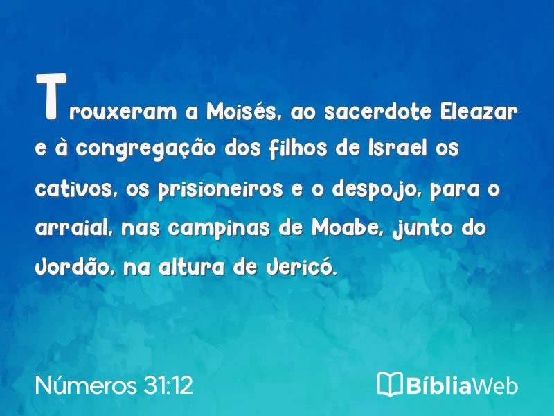Números 31:12 em imagem para compartilhar