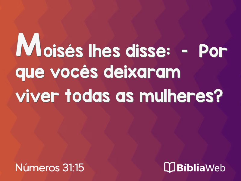 Números 31:15 em imagem para compartilhar