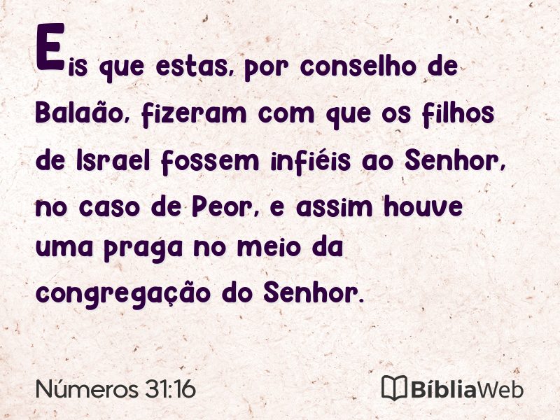 Números 31:16 em imagem para compartilhar