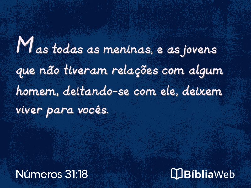 Números 31:18 em imagem para compartilhar