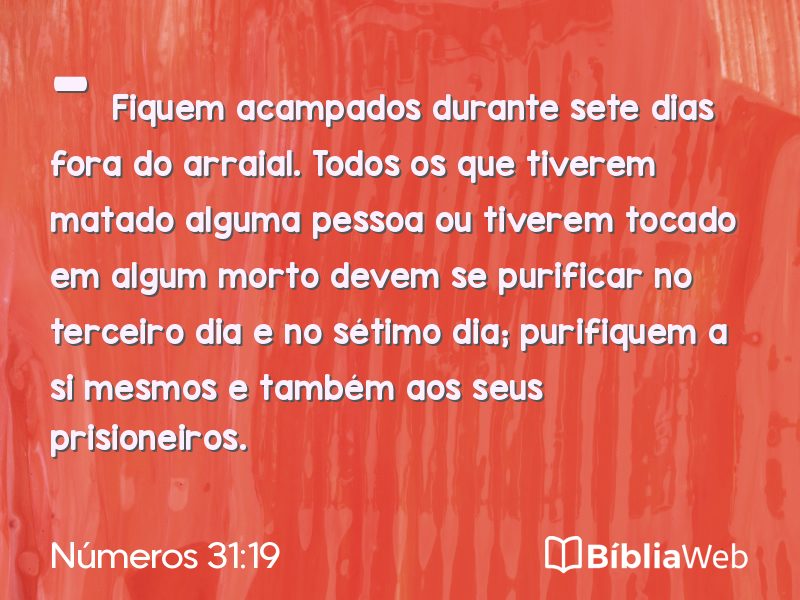Números 31:19 em imagem para compartilhar