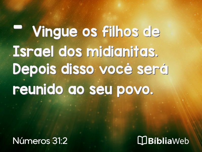 Números 31:2 em imagem para compartilhar