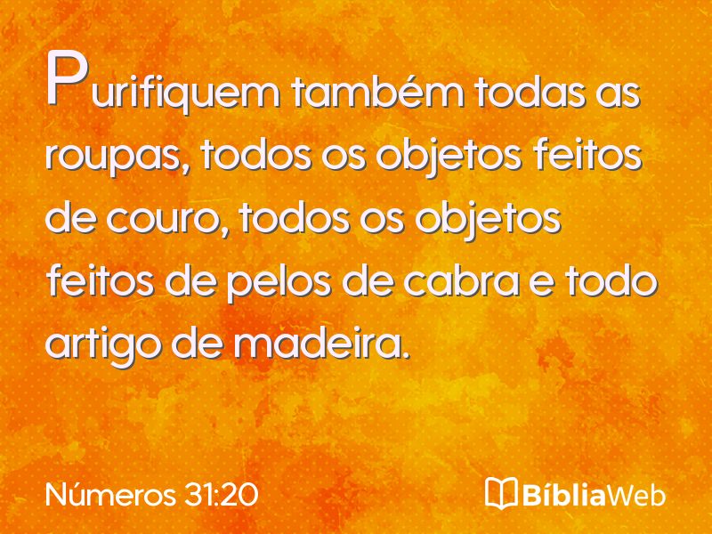 Números 31:20 em imagem para compartilhar