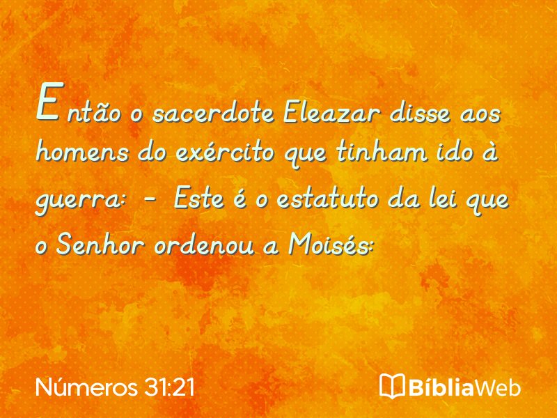 Números 31:21 em imagem para compartilhar