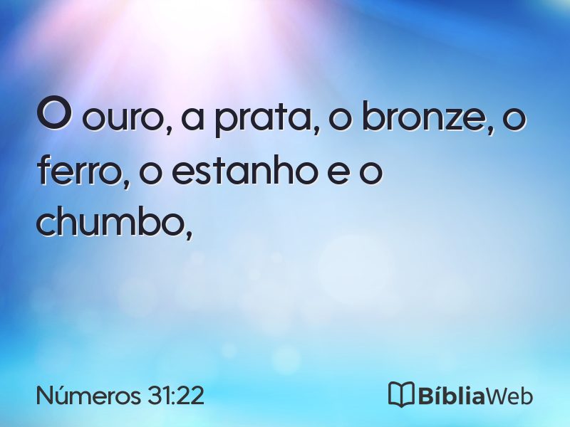 Números 31:22 em imagem para compartilhar