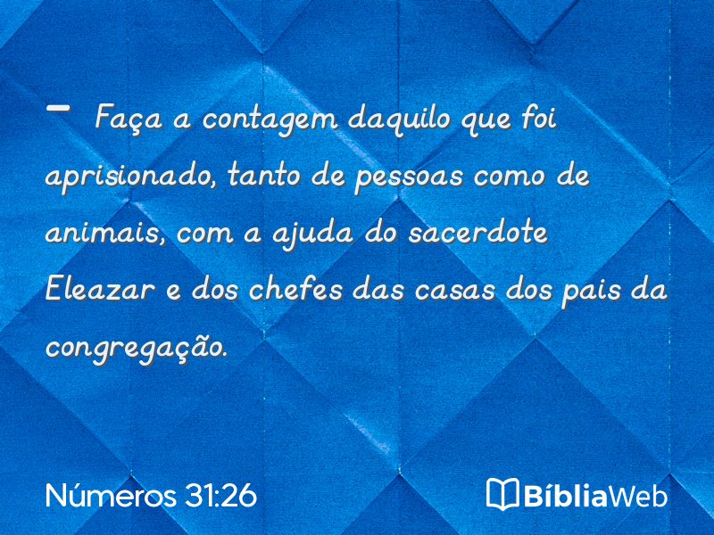 Números 31:26 em imagem para compartilhar