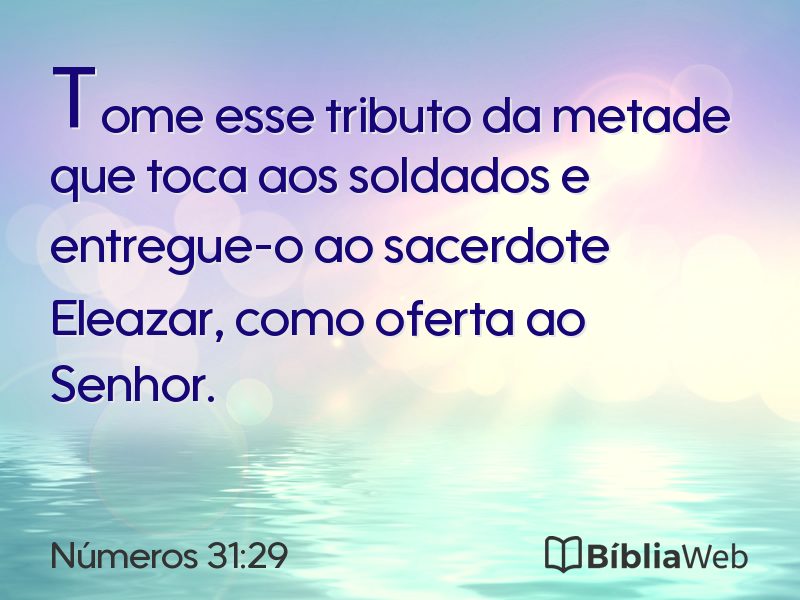 Números 31:29 em imagem para compartilhar