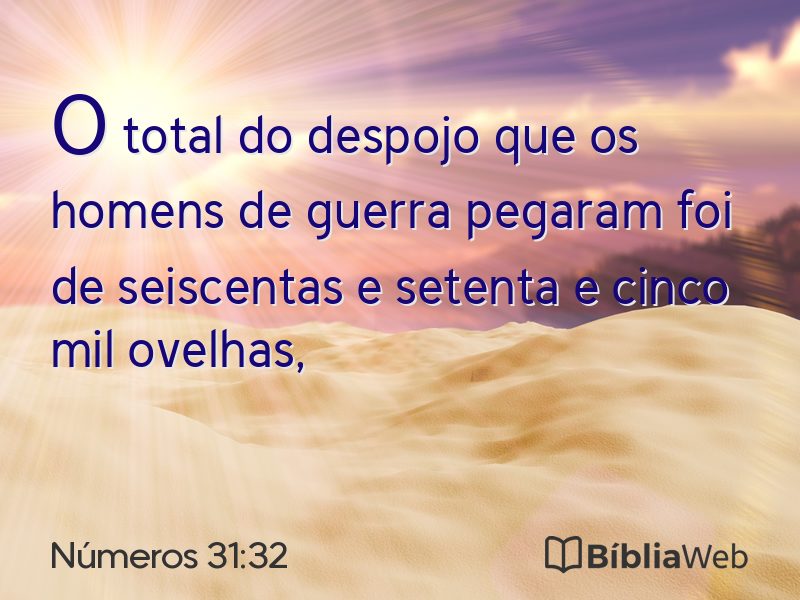 Números 31:32 em imagem para compartilhar