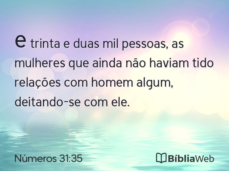 Números 31:35 em imagem para compartilhar