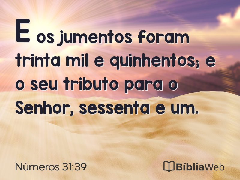 Números 31:39 em imagem para compartilhar