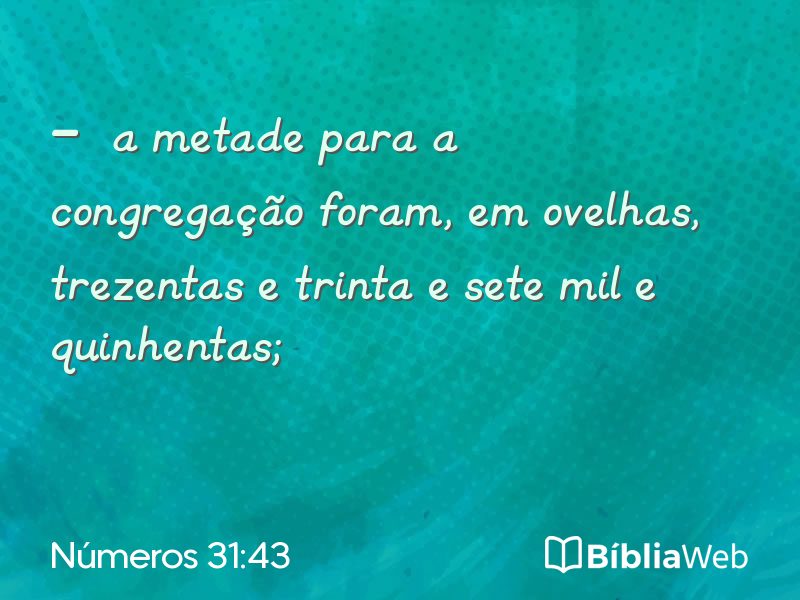 Números 31:43 em imagem para compartilhar
