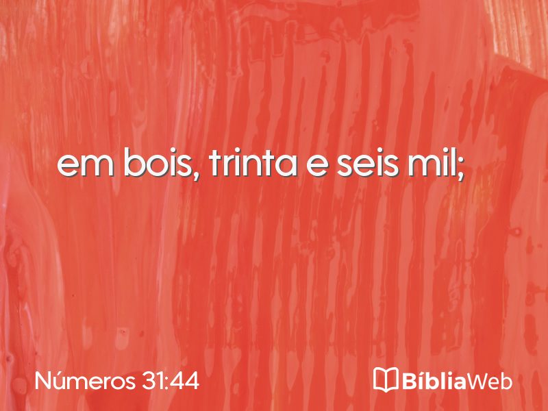 Números 31:44 em imagem para compartilhar