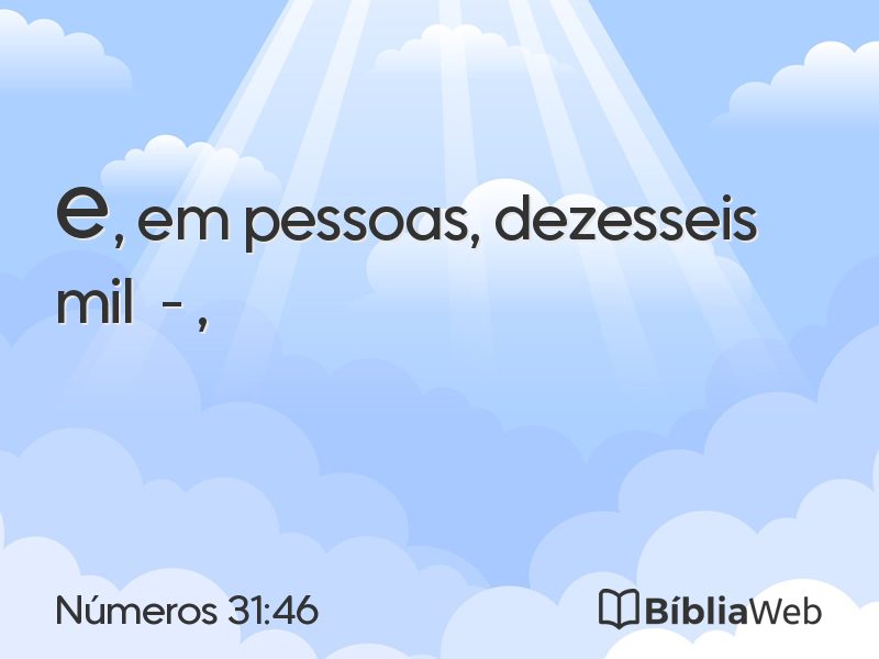 Números 31:46 em imagem para compartilhar