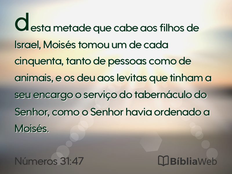 Números 31:47 em imagem para compartilhar