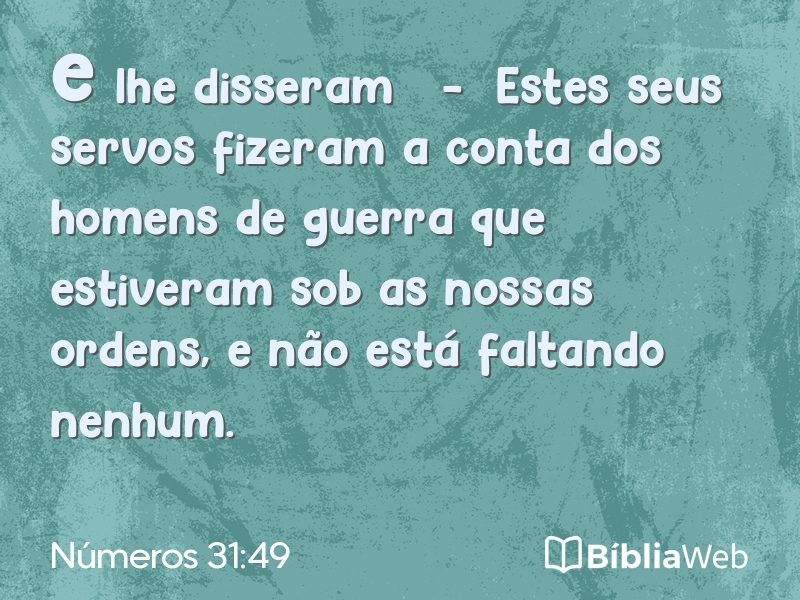 Números 31:49 em imagem para compartilhar