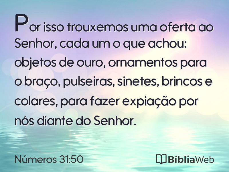 Números 31:50 em imagem para compartilhar