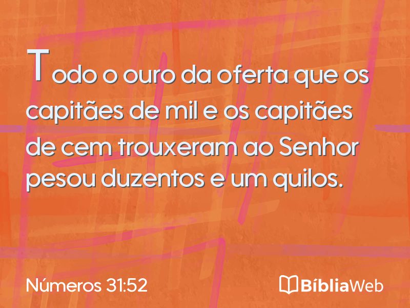 Números 31:52 em imagem para compartilhar