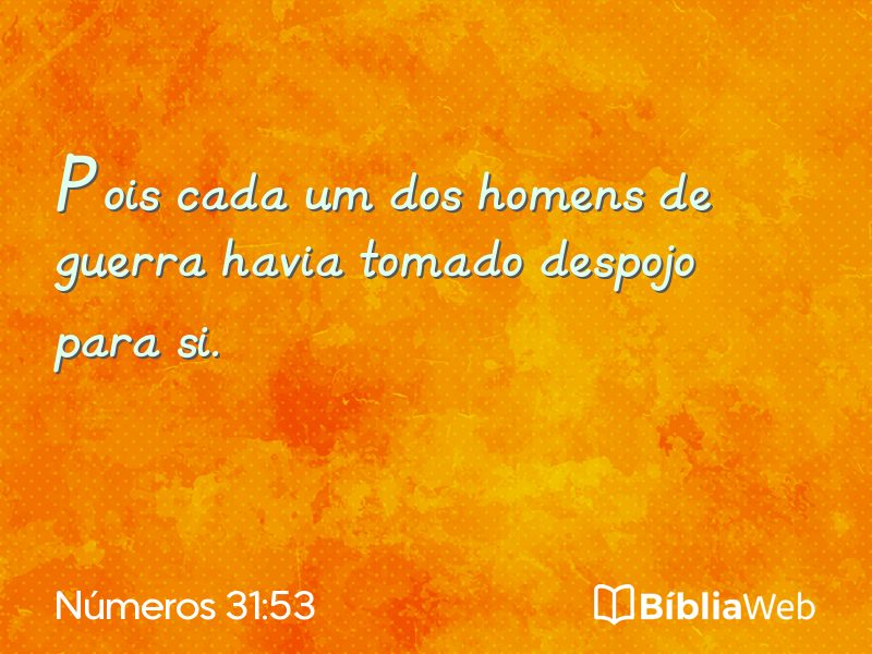 Números 31:53 em imagem para compartilhar