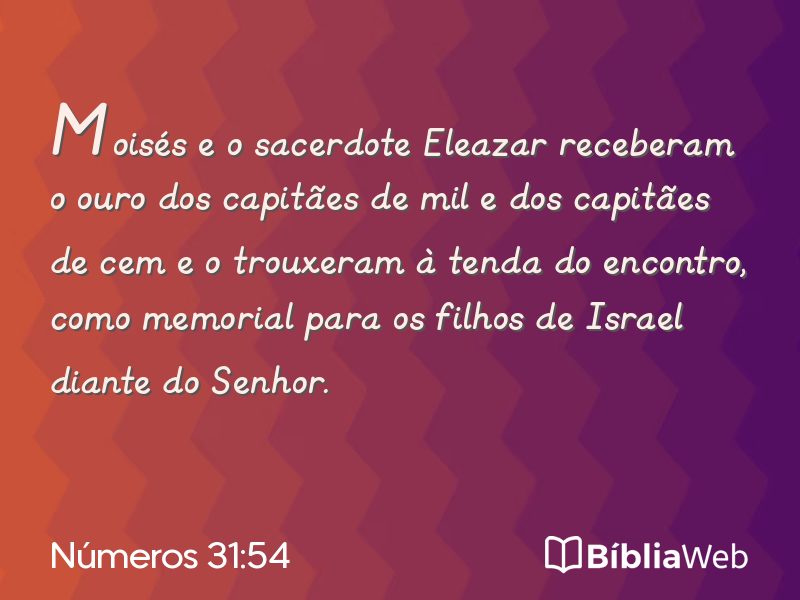 Números 31:54 em imagem para compartilhar