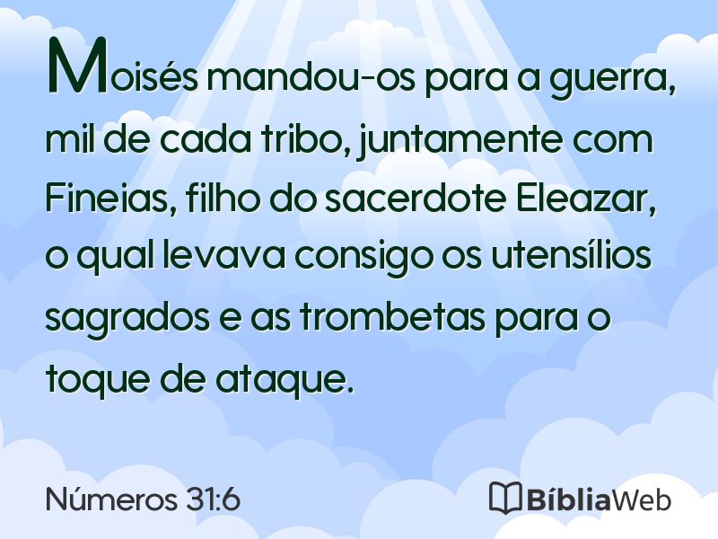 Números 31:6 em imagem para compartilhar