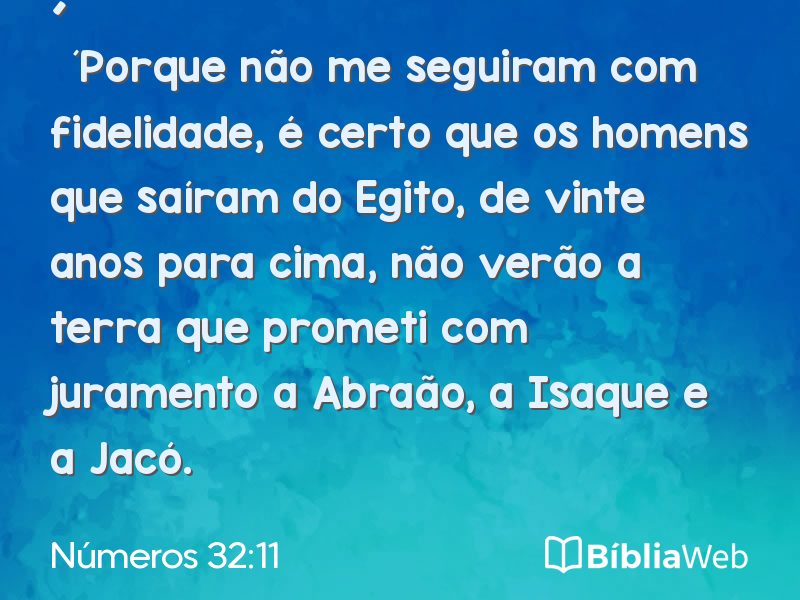Números 32:11 em imagem para compartilhar