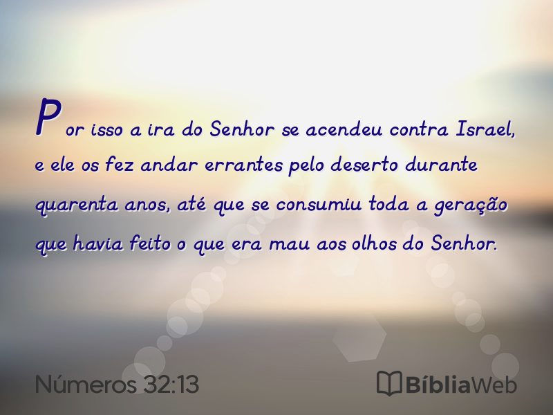 Números 32:13 em imagem para compartilhar