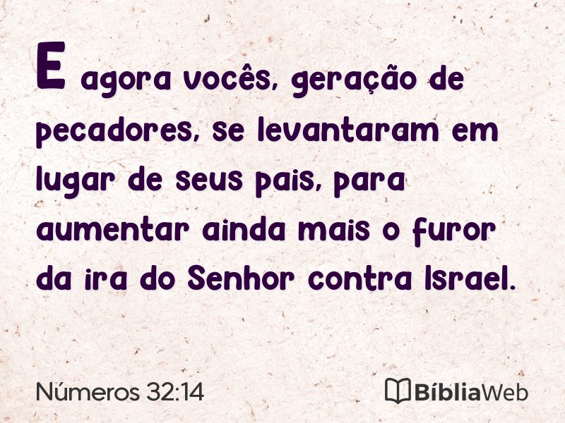 Números 32:14 em imagem para compartilhar