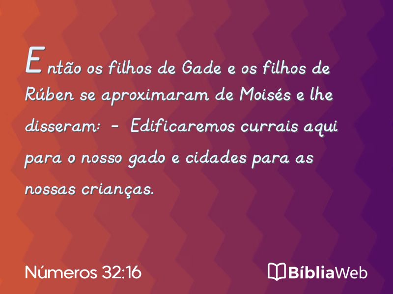 Números 32:16 em imagem para compartilhar