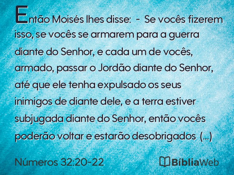 Números 32:20-22 em imagem para compartilhar