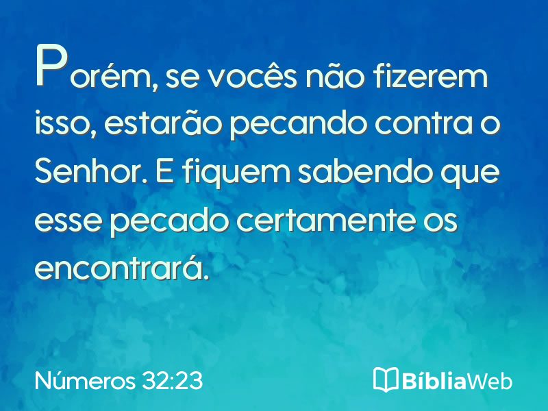 Números 32:23 em imagem para compartilhar