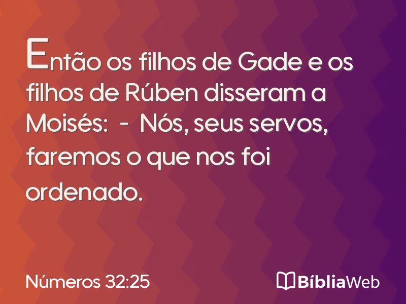 Números 32:25 em imagem para compartilhar