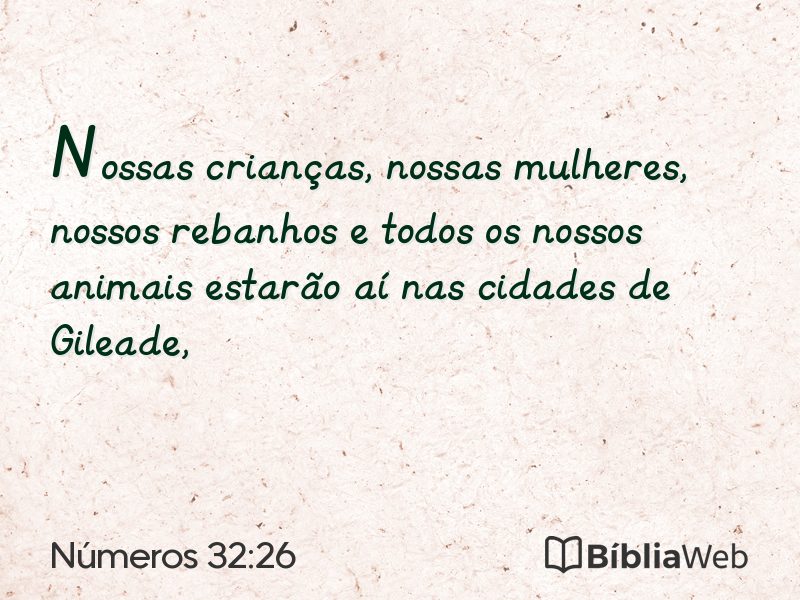 Números 32:26 em imagem para compartilhar