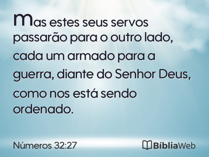 Números 32:27 em imagem para compartilhar