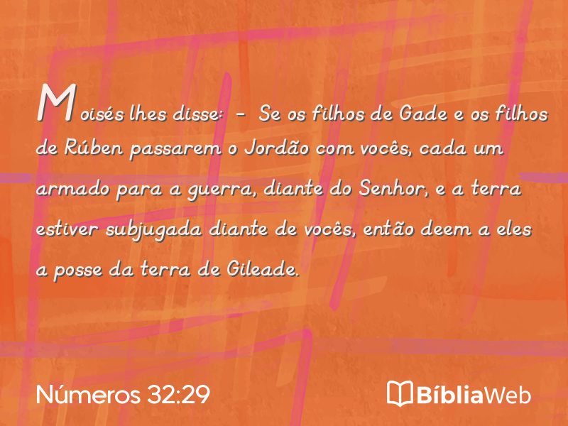 Números 32:29 em imagem para compartilhar
