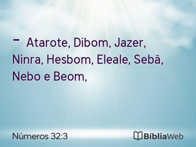 Números 32:3 em imagem para compartilhar