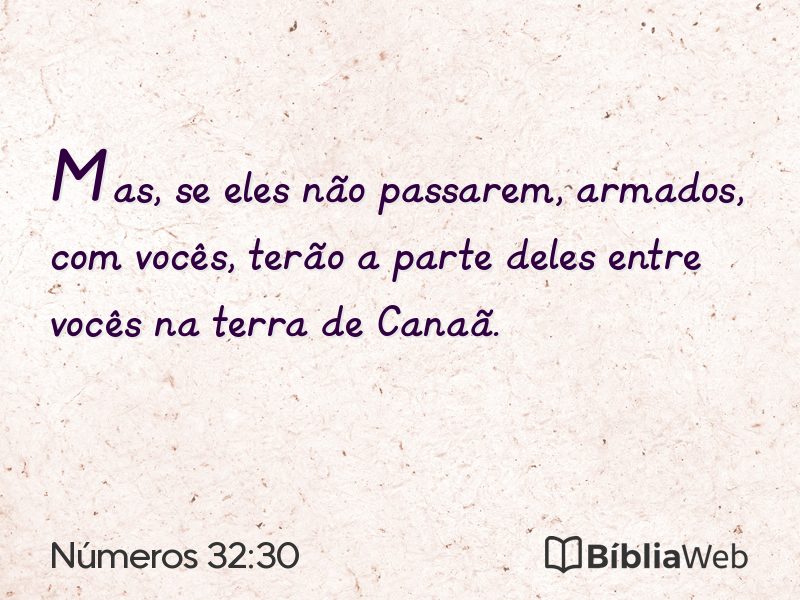 Números 32:30 em imagem para compartilhar