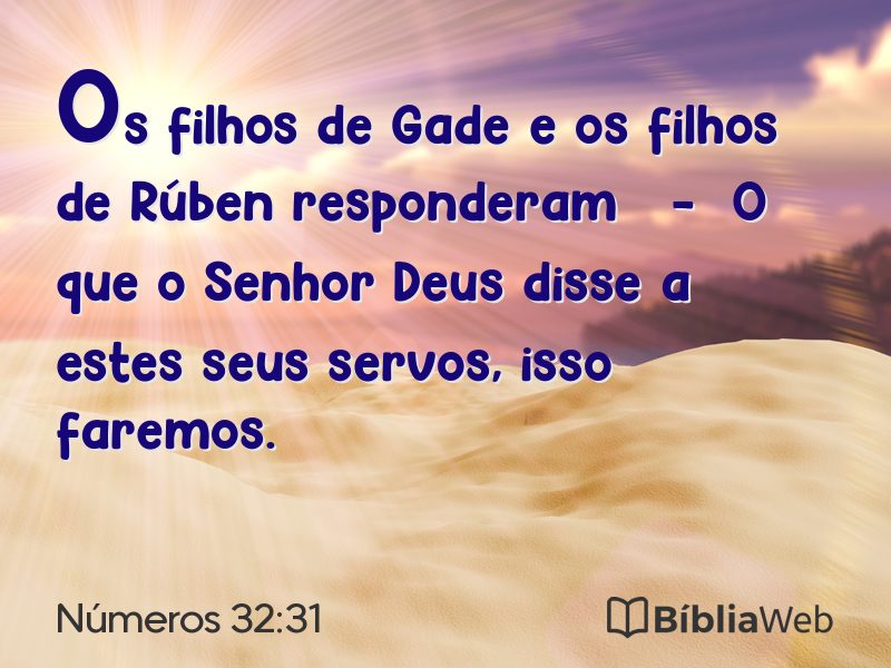Números 32:31 em imagem para compartilhar