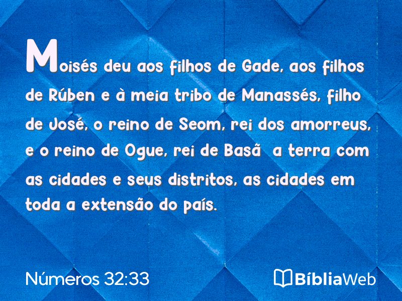 Números 32:33 em imagem para compartilhar