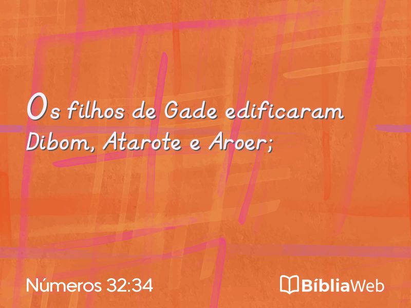 Números 32:34 em imagem para compartilhar
