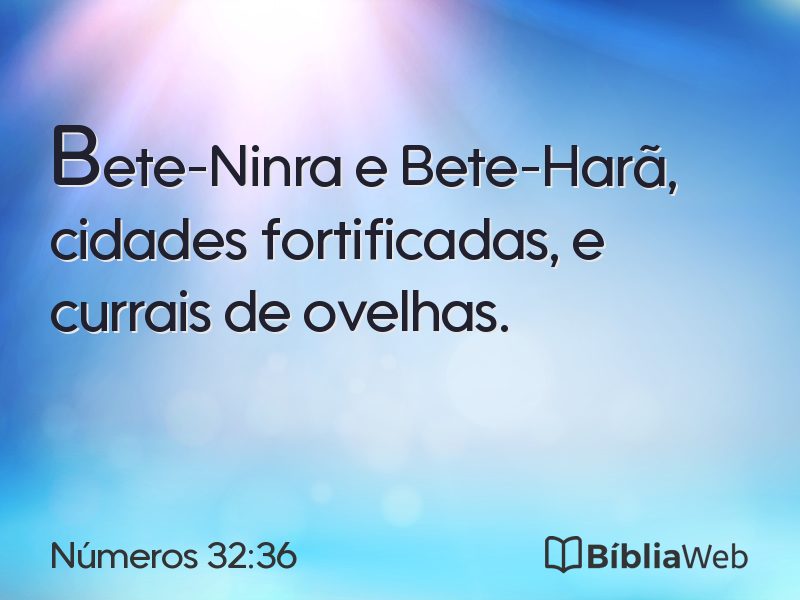Números 32:36 em imagem para compartilhar