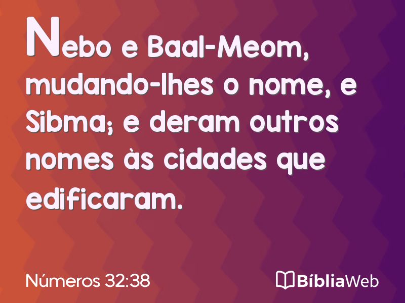 Números 32:38 em imagem para compartilhar