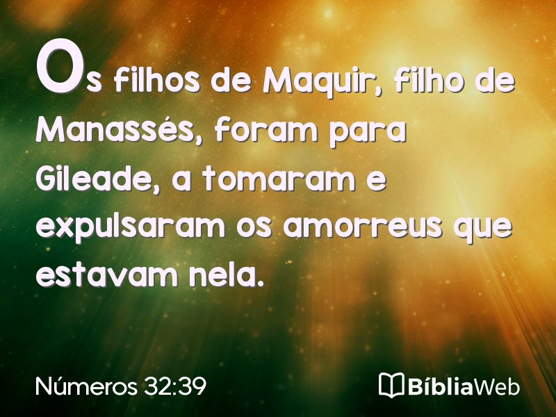 Números 32:39 em imagem para compartilhar