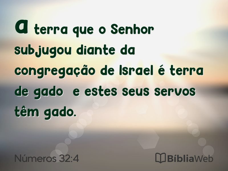 Números 32:4 em imagem para compartilhar