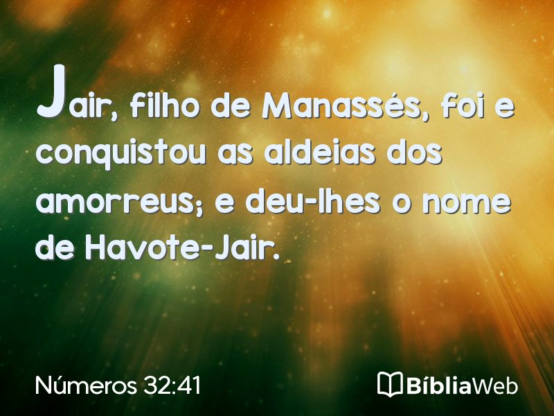 Números 32:41 em imagem para compartilhar