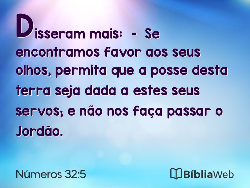 Números 32:5 em imagem para compartilhar