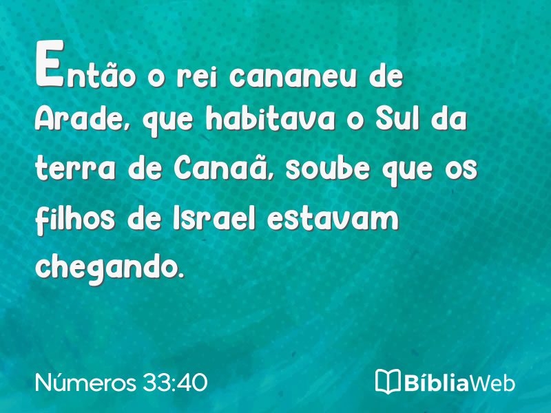 Números 33:40 em imagem para compartilhar