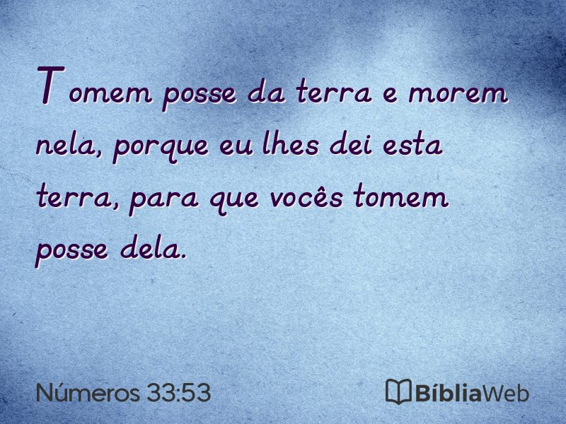 Números 33:53 em imagem para compartilhar
