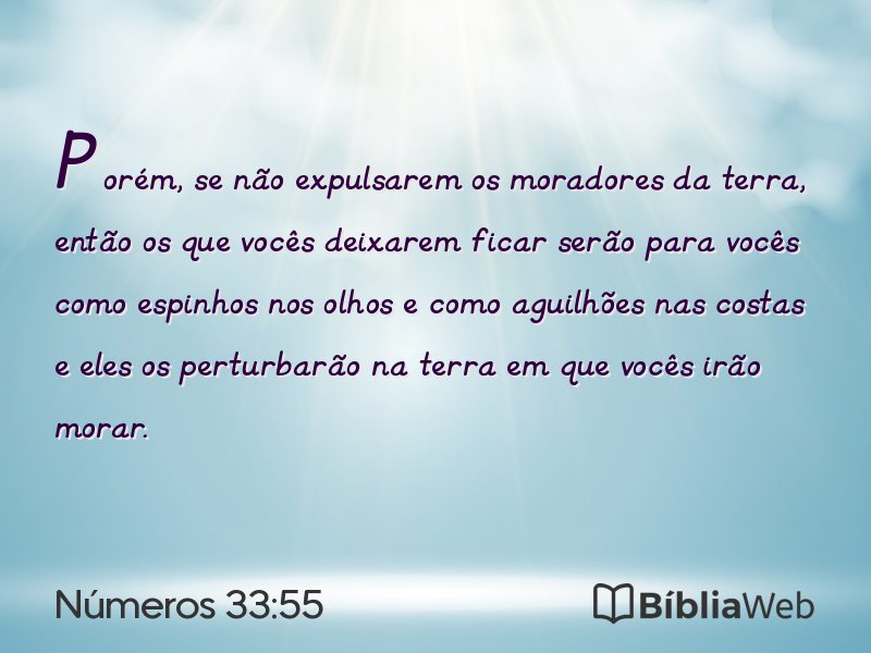 Números 33:55 em imagem para compartilhar