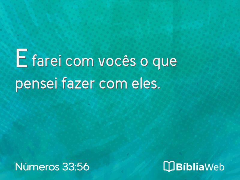 Números 33:56 em imagem para compartilhar