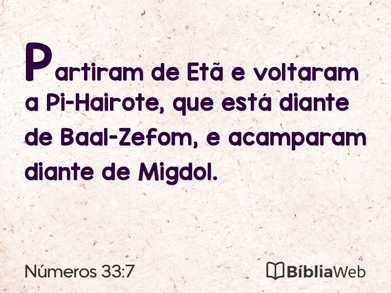 Números 33:7 em imagem para compartilhar
